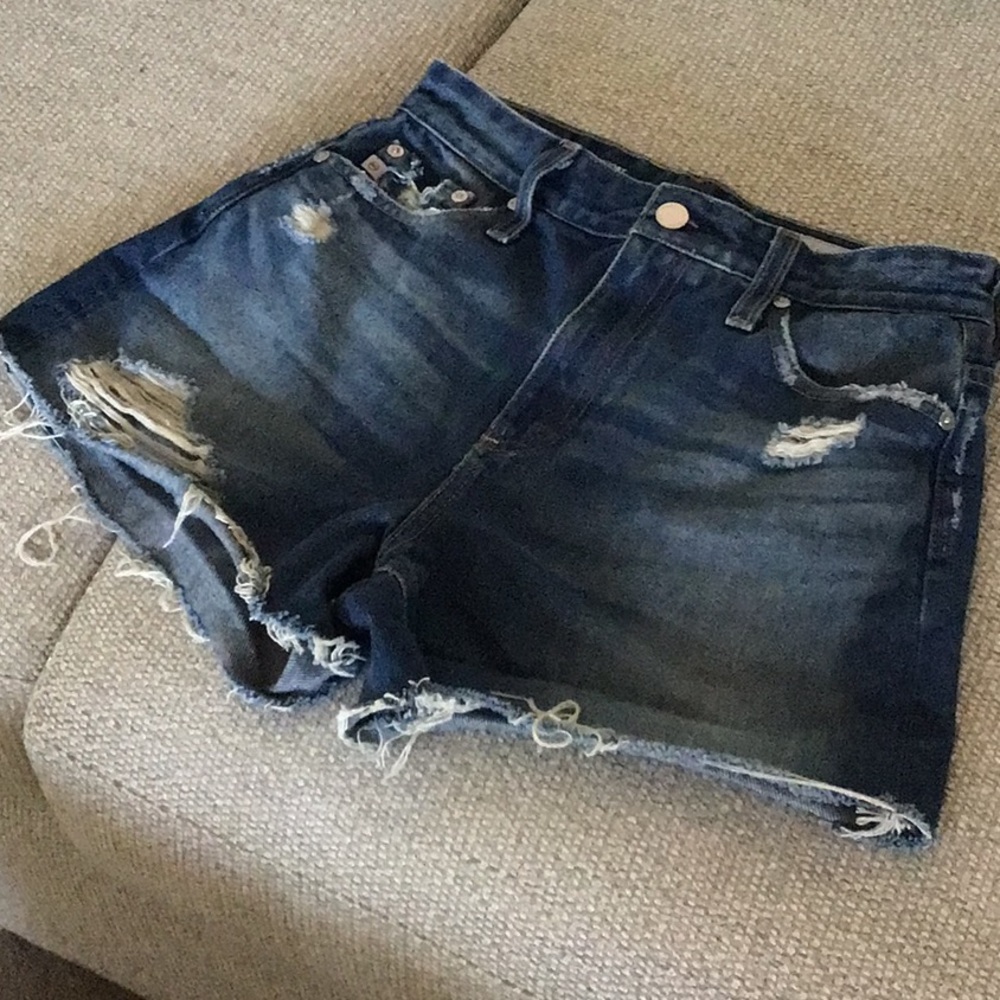 Adriano Goldschmied Alexxis high rise wedgie shorts, distressed, size 27